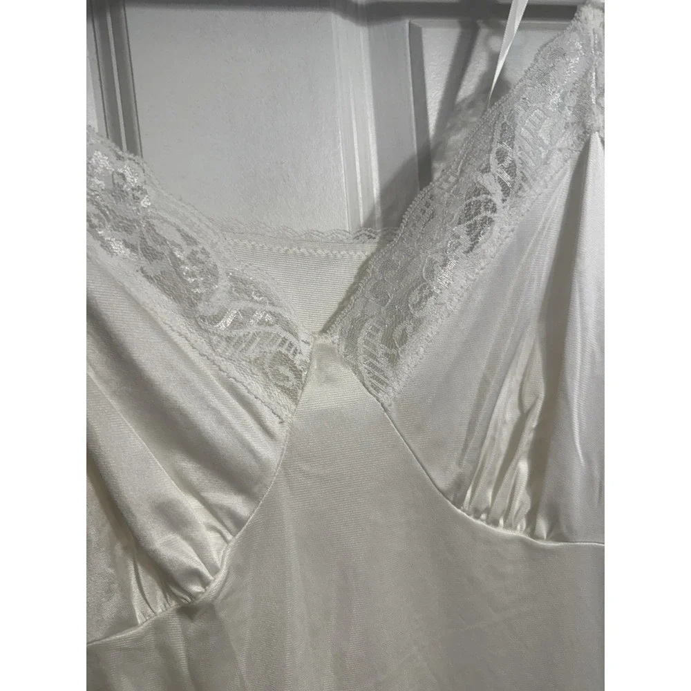 Adonna Size 42 Dress Slip Night Gown White‎ Jc Penny's Vintage White Satin Sexy